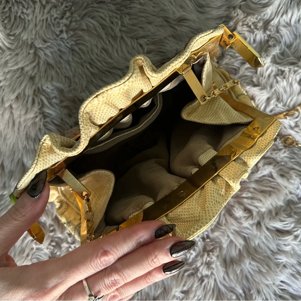 Vintage 80s/90s Carlos fiori, snake skin Crossbody patchwork bag - Picture 11 of 13